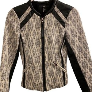 Vegan Leather/Tweed Jacket - H&M- Size 2